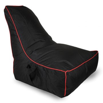 Black Gaming Chair with Red Piping