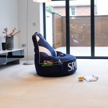 Side View of the Tottenham Hotspur Football Club Gaming Bean bag Chair in the Living Room 