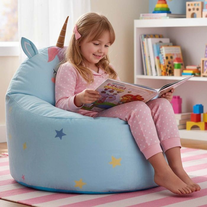 Unicorn Beanbag Chair - Blue main product photo