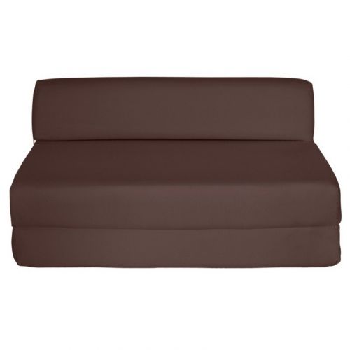 Double Chair Bed & Mattress - Chocolate