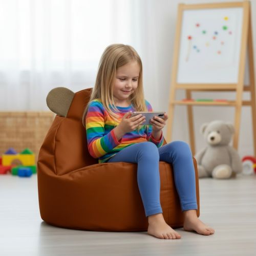 Kids Bear Indoor Beanbag - Pumpkin