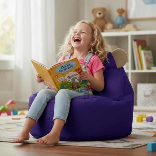 Kids Bear Indoor Beanbag - Purple