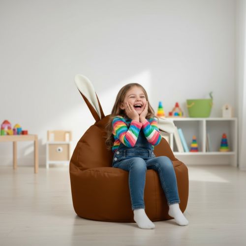 Kids Bunny Indoor Beanbag - Pumpkin