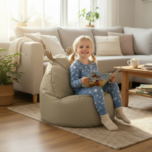 Kids Moose Indoor Beanbag - Beige