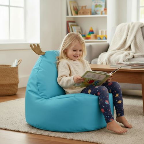 Kids Moose Indoor Beanbag - Light Blue