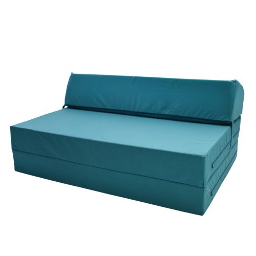 Double Chair Bed & Mattress - Aqua