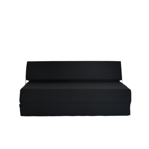 Double Chair Bed & Mattress - Black