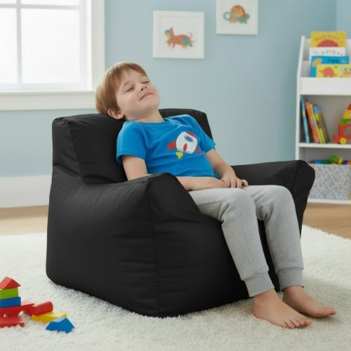 Funzee Kids Small Beanbag Chair - Black