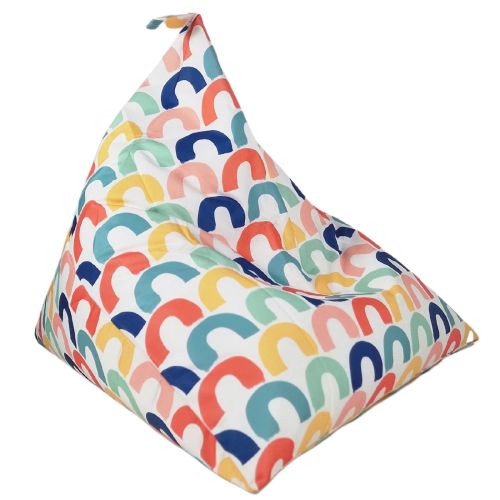 Kids Triangle Rainbow Print Beanbag