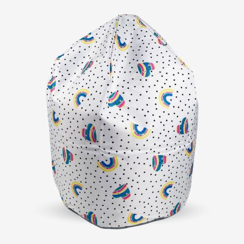 Kids Monochrome Rainbow Print Beanbag - White