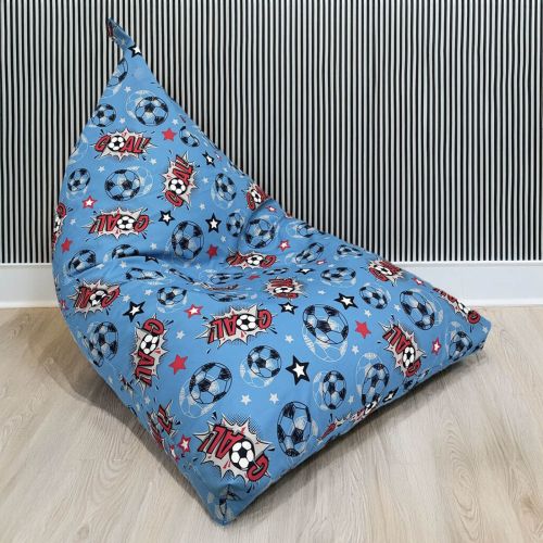 Kids Triangle Blue Goal Print Beanbag