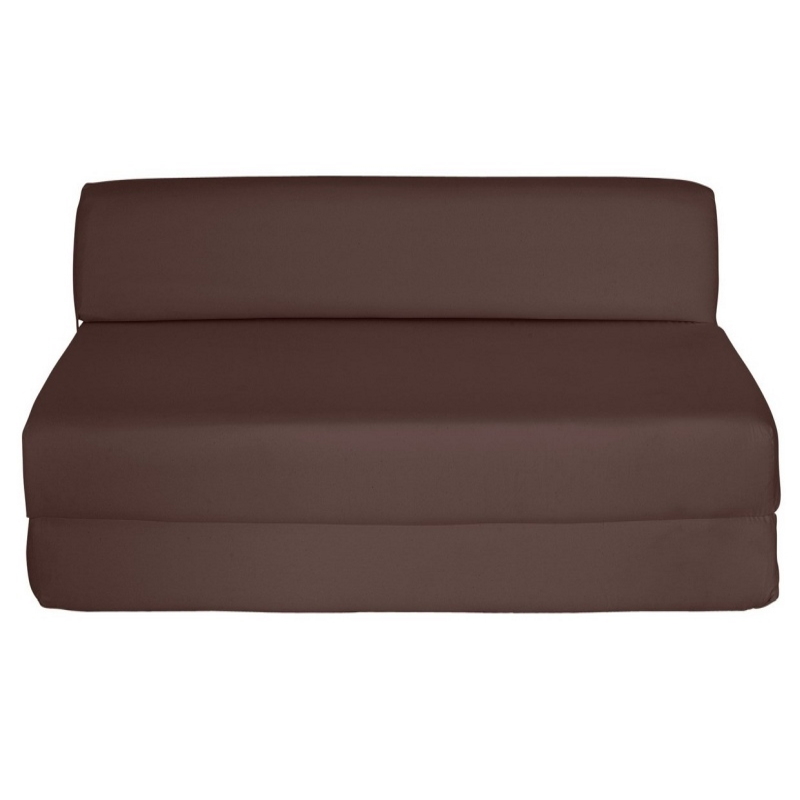 Double Chair Bed & Mattress - Chocolate