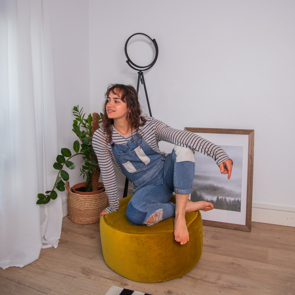 Velvet Cloud Pouffe Velvet - Ochre