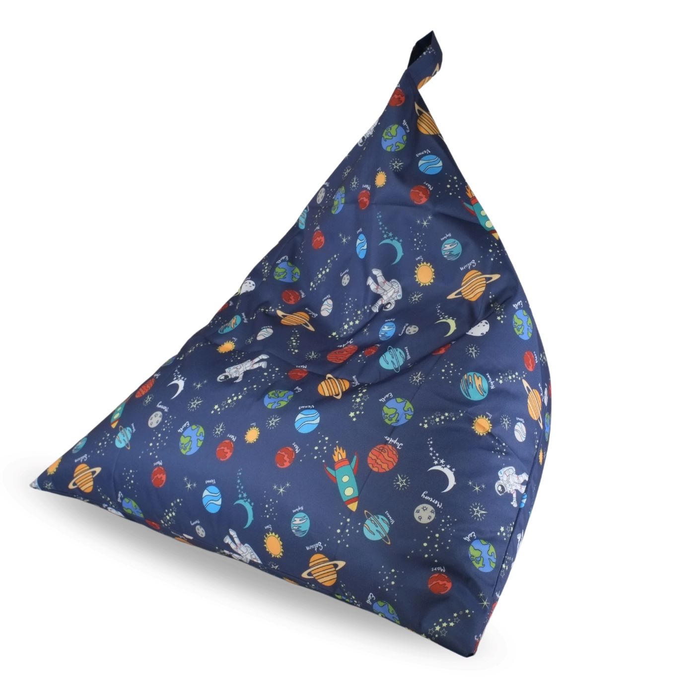 Kids Triangle Space Print Beanbag
