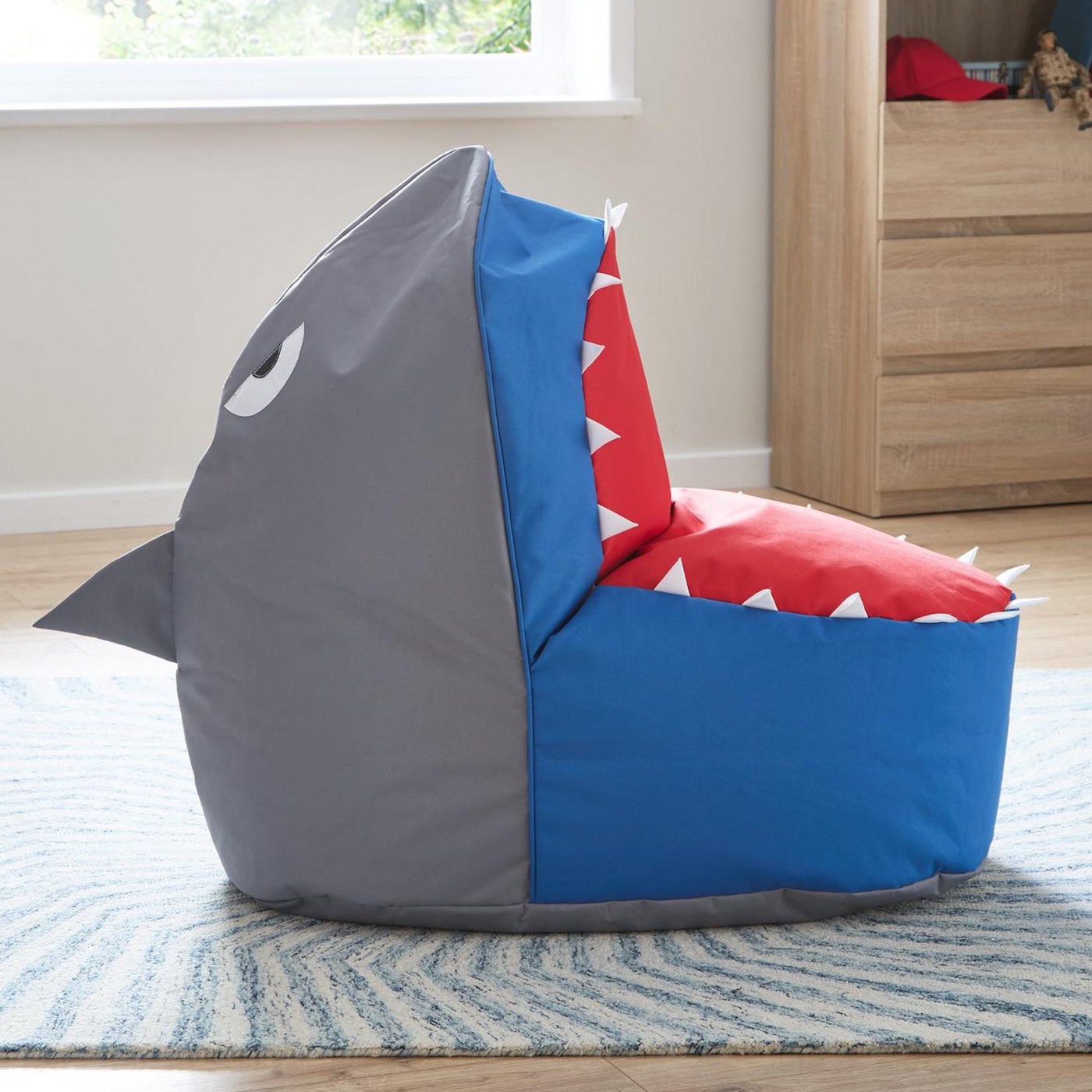 Kids Shark Print Beanbag