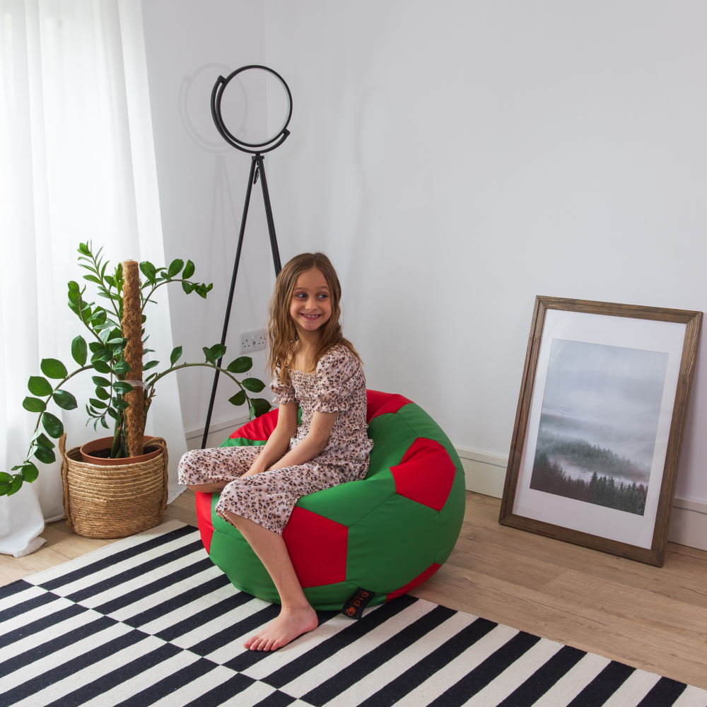 County Colours Football Bean Bag - Red and Green