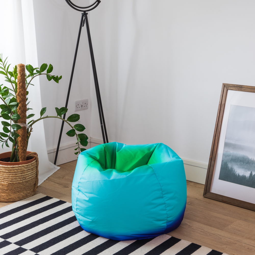 Ombre Oval Beanbag Blue