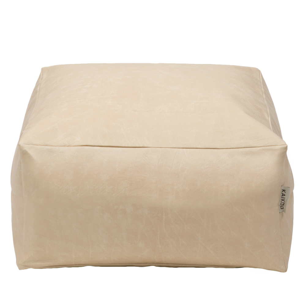 Faux Leather Square Slab -  Cream