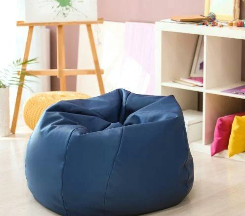 Round beanbag on floor